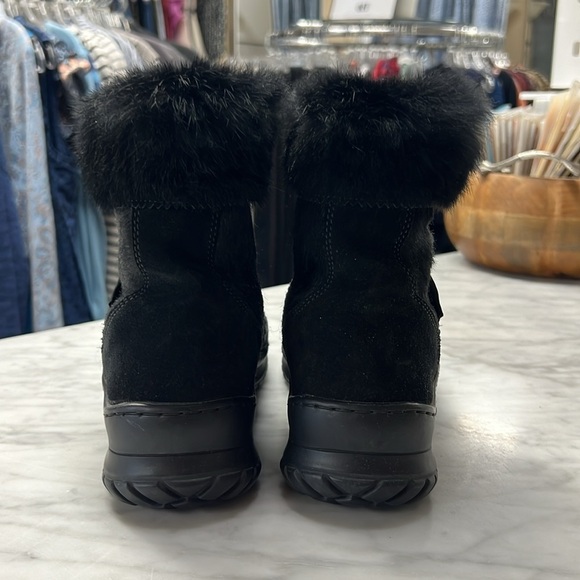 Pajar Black Pony Hair and Faux Fur Zip Front Winter Boots Size 39 - Picture 4 of 12